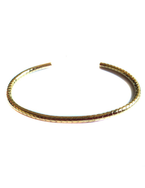 Bracelet "Jonc armure" motif chevron SAINT LAURENT en vermeil