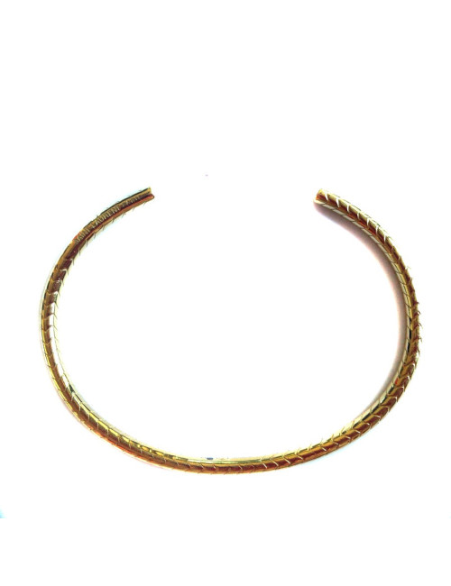 Bracelet "Jonc armure" motif chevron SAINT LAURENT en vermeil