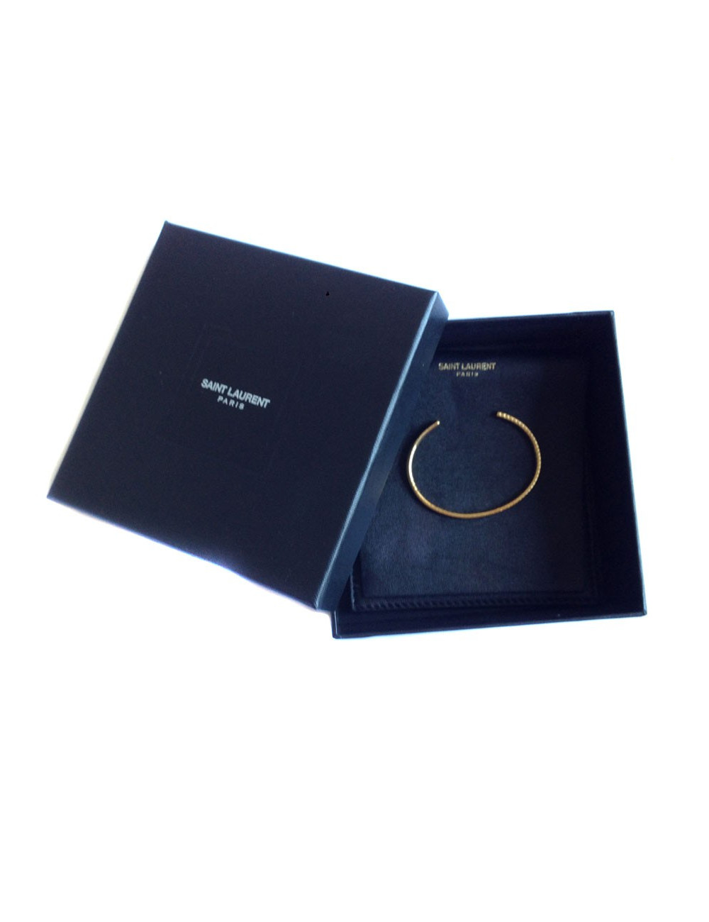 Bracelet "Jonc armure" motif chevron SAINT LAURENT en vermeil