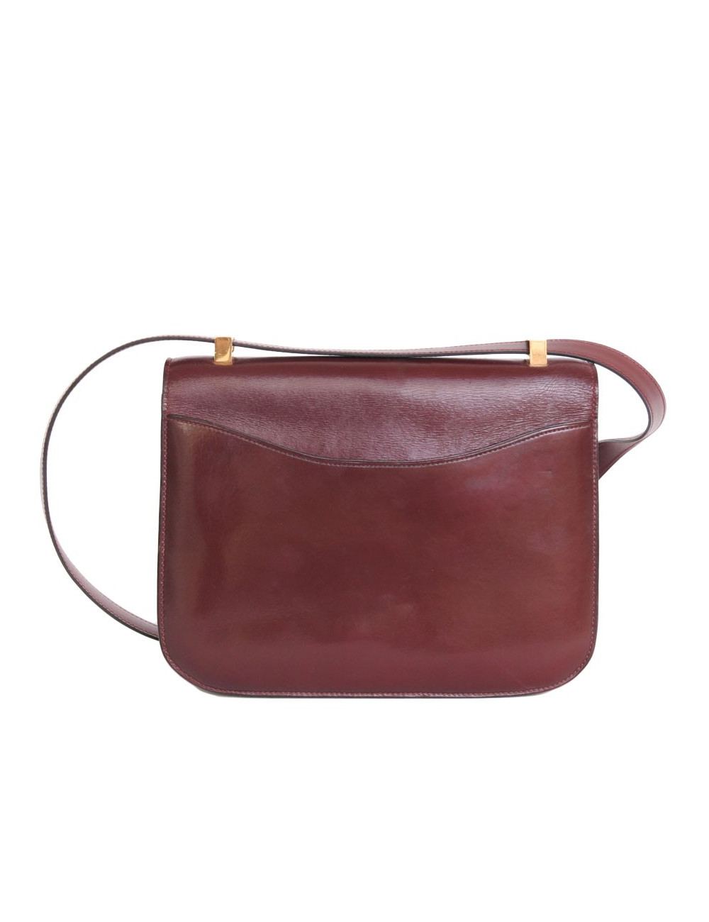 Sac Constance HERMES en cuir box rouge H Vintage