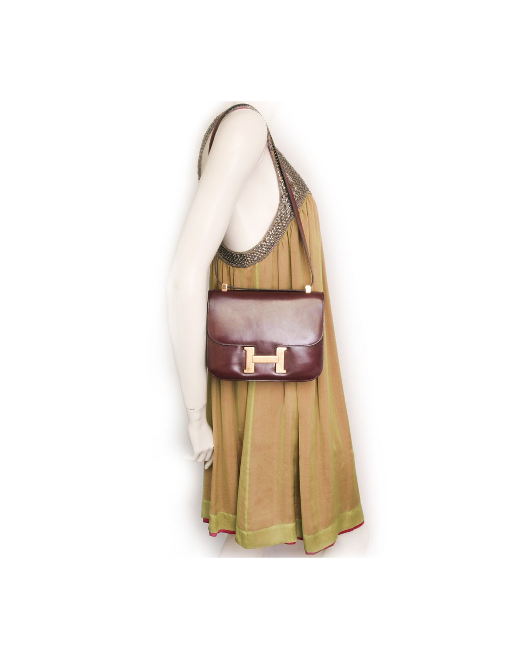 Red box: Vintage Leather HERMES Constance bag