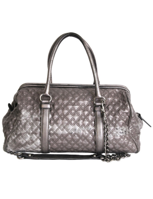 Sac bowling  D & G DOLCE & GABBANA en cuir matelassé argenté