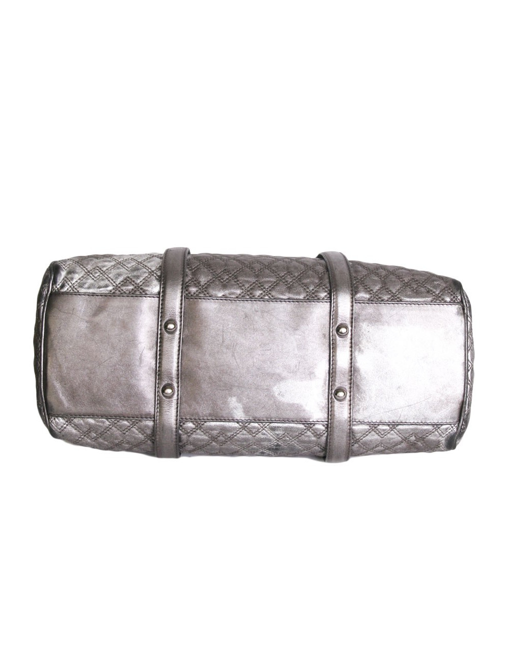Bag bowling D & G DOLCE & GABBANA silver quilted leather