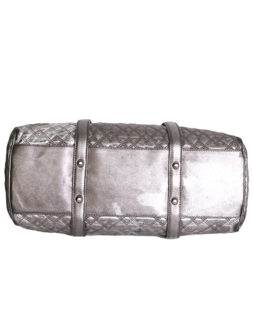 Bag bowling D & G DOLCE & GABBANA silver quilted leather