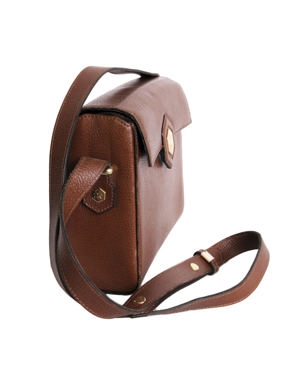Bag besace REVILLON Brown grained leather