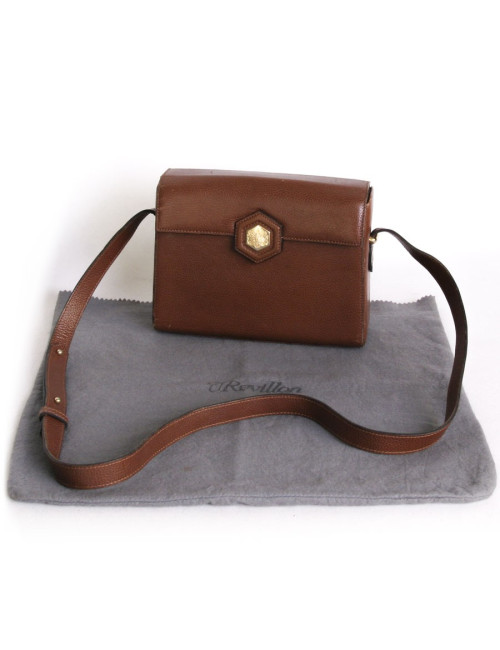 Bag besace REVILLON Brown grained leather