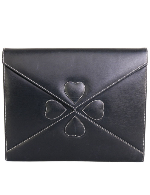 Pochette  YVES SAINT LAURENT en cuir  box bleu