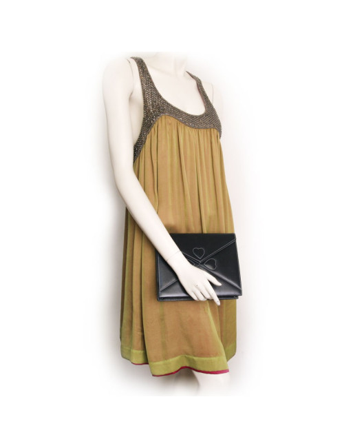 Pochette  YVES SAINT LAURENT en cuir  box bleu