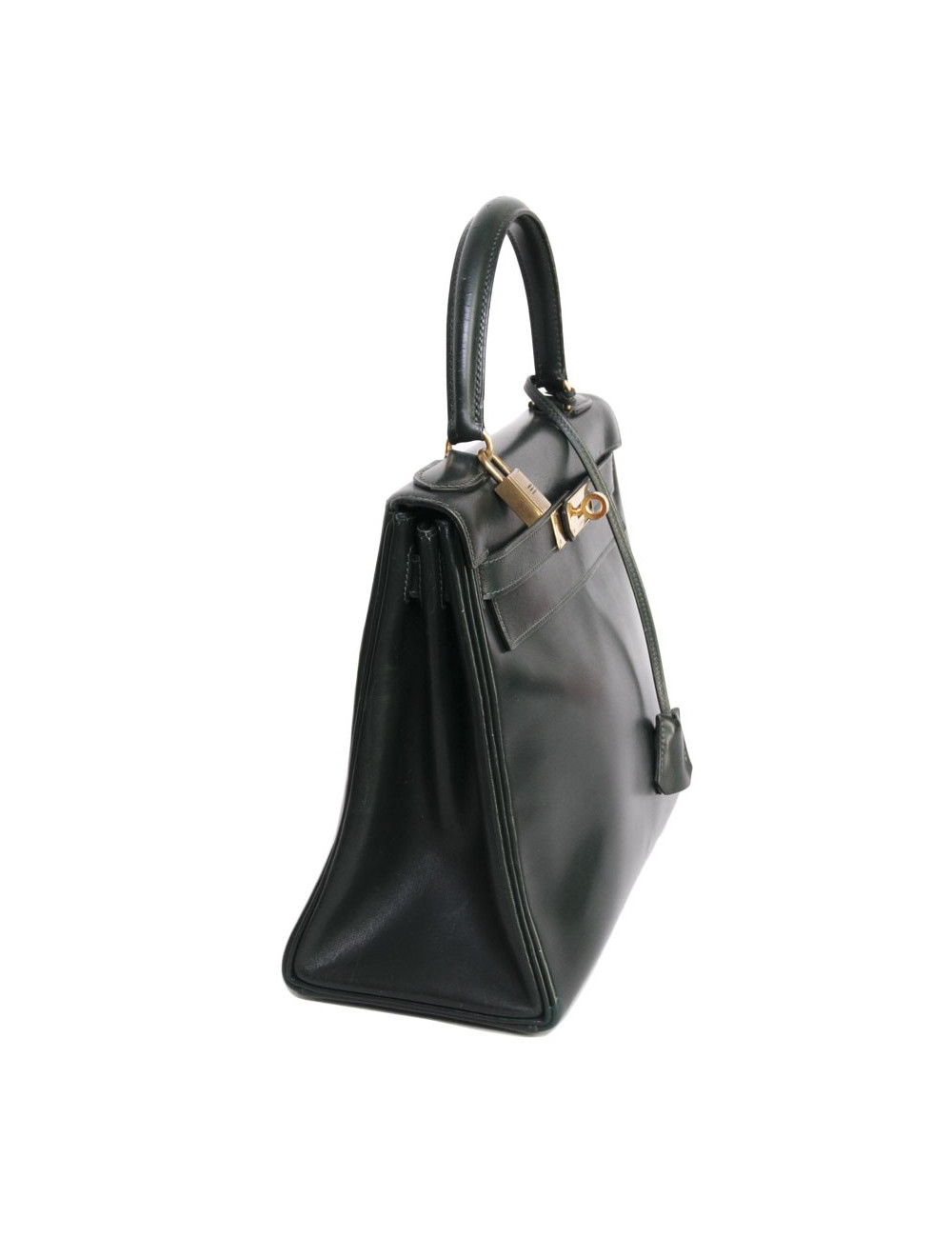 28 leather box green HERMES Kelly bag