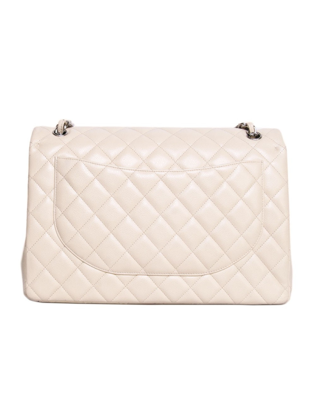 sac timeless CHANEL maxi jumbo en cuir beige