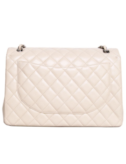 CHANEL jumbo caviar beige leather Maxi bag