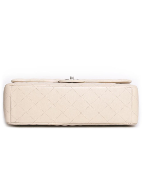 CHANEL jumbo caviar beige leather Maxi bag