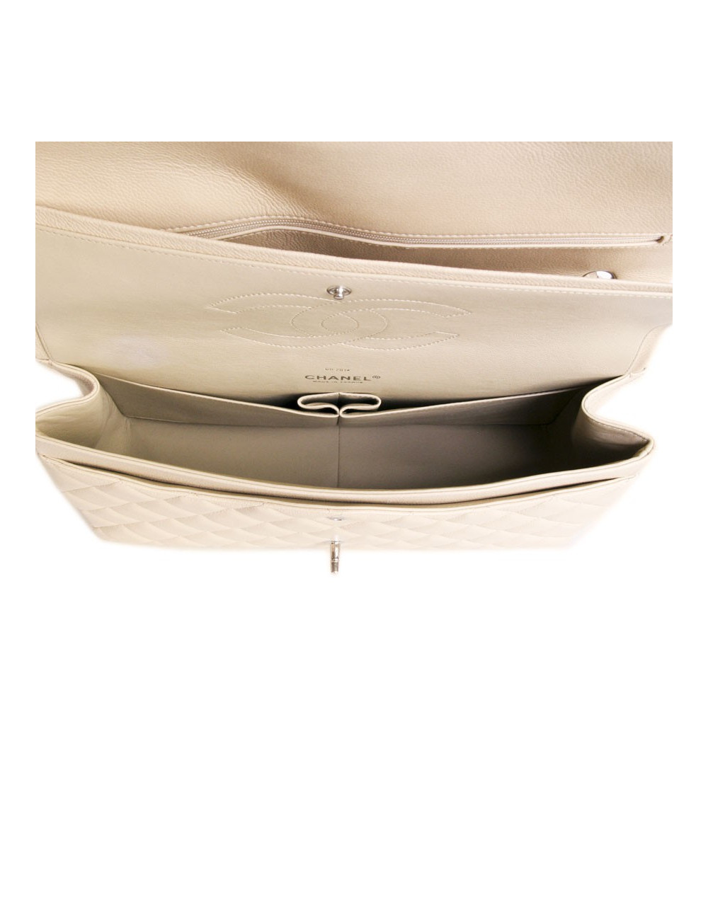 sac timeless CHANEL maxi jumbo en cuir beige