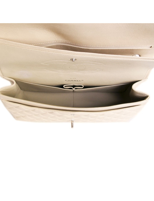 CHANEL jumbo caviar beige leather Maxi bag