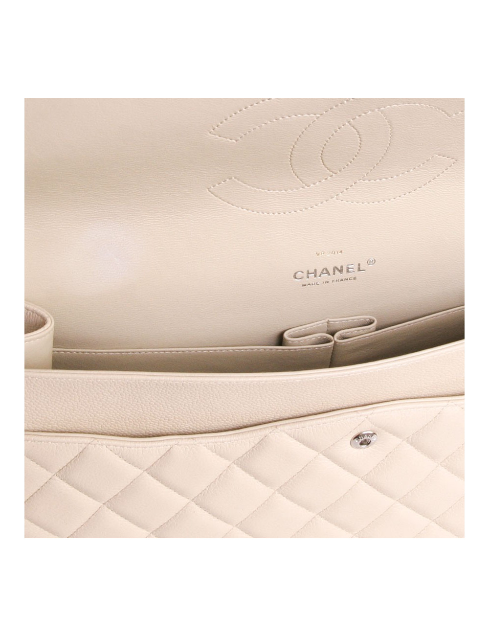 CHANEL jumbo caviar beige leather Maxi bag
