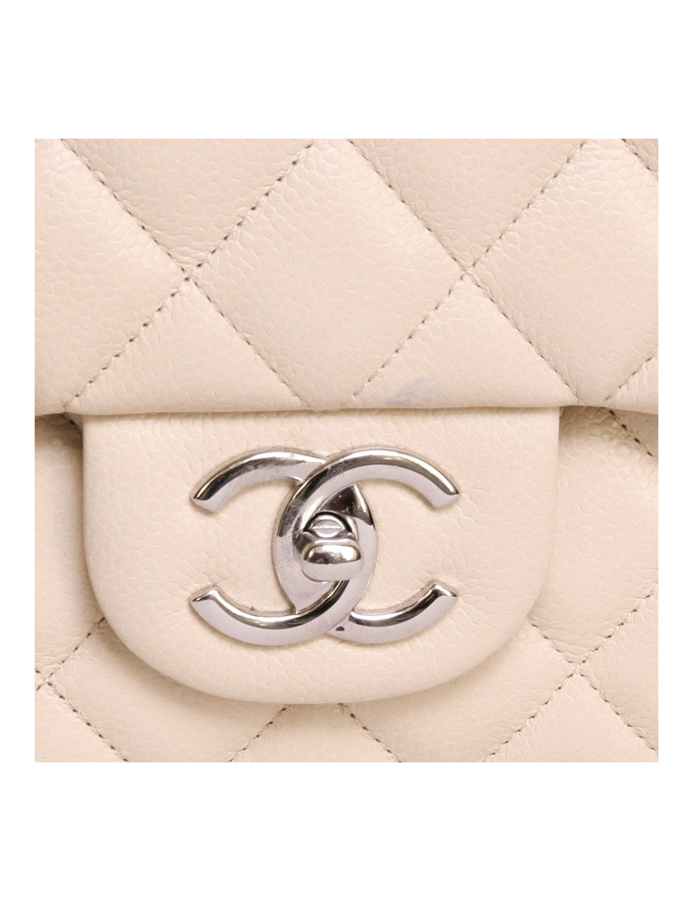 sac timeless CHANEL maxi jumbo en cuir beige