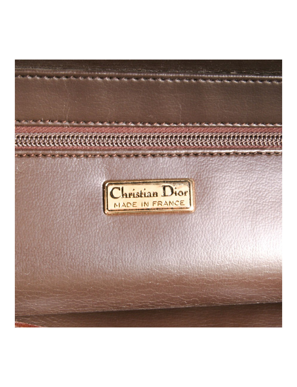 CHRISTIAN DIOR bag in brown box leather and leopard pattern skin
