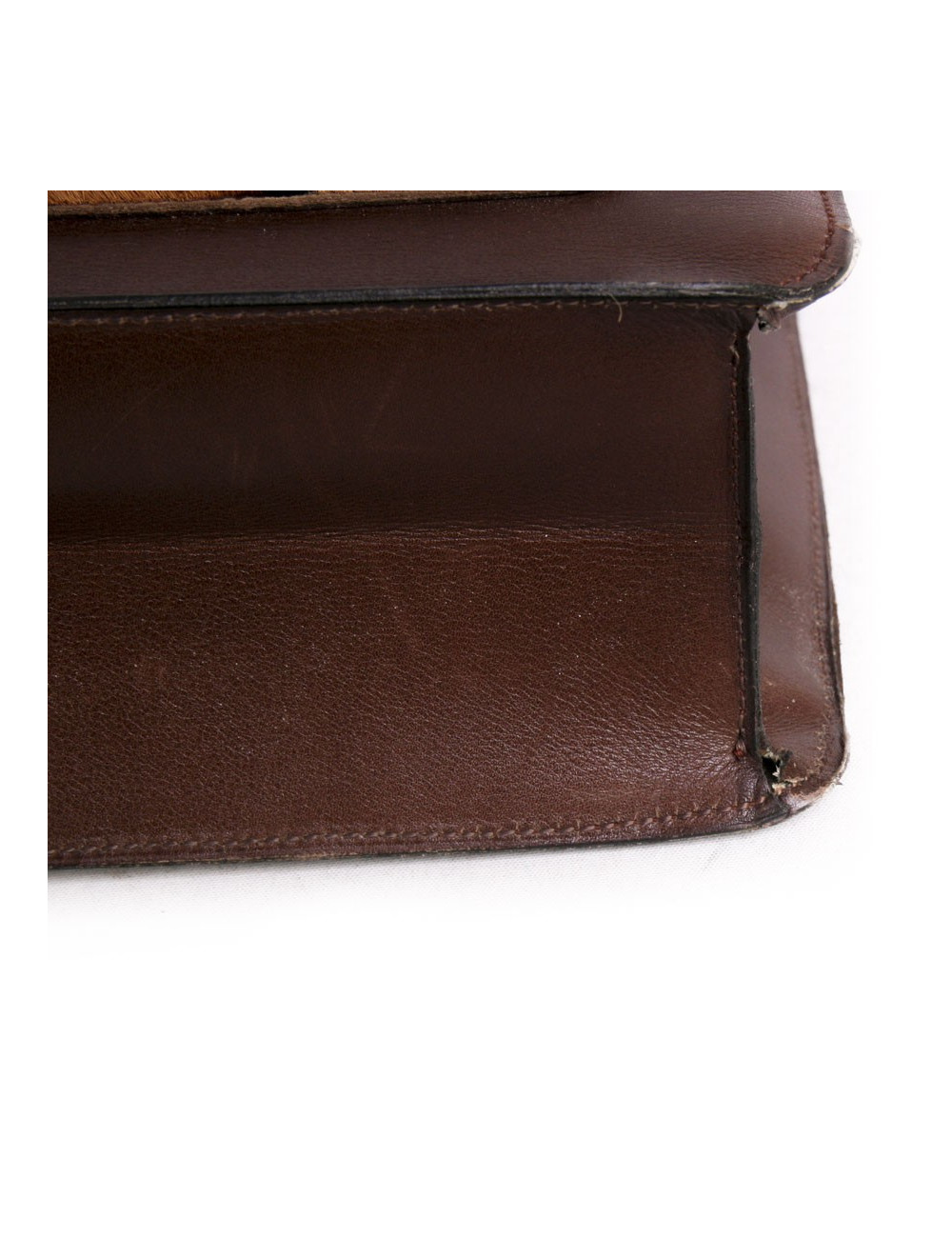 Sac CHRISTIAN DIOR en cuir et peau façon léopard