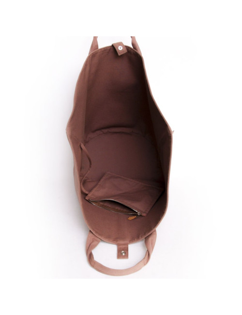 Cabas HERMES en toile marron