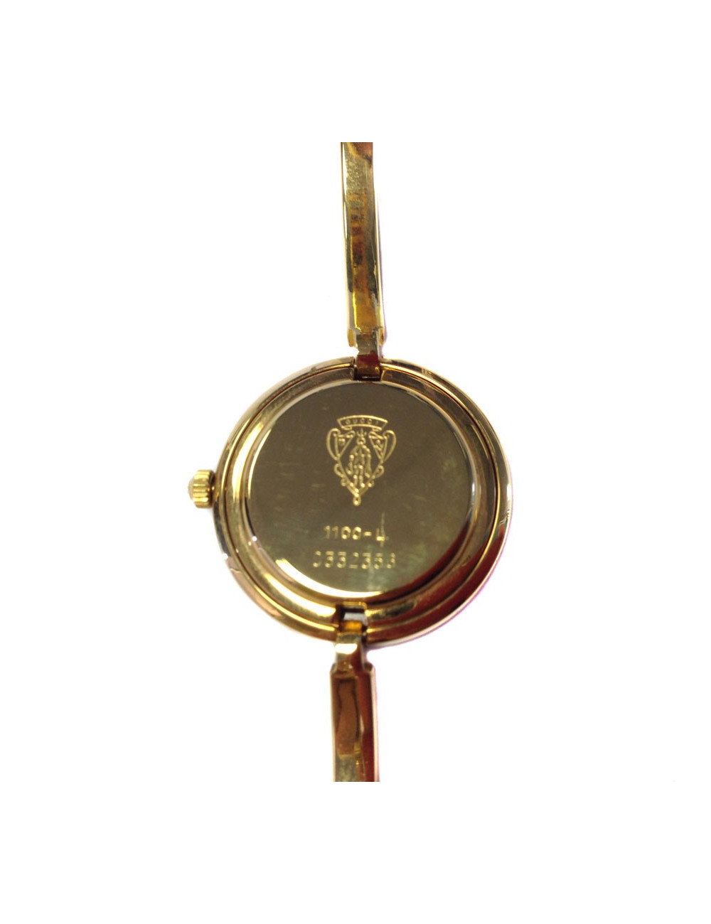 montre GUCCI "timepieces" bracelet doré cadran modifiable plastifié