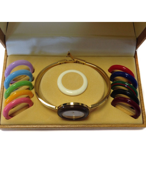 Watch GUCCI "timepieces" laminated editable dial gold bracelet