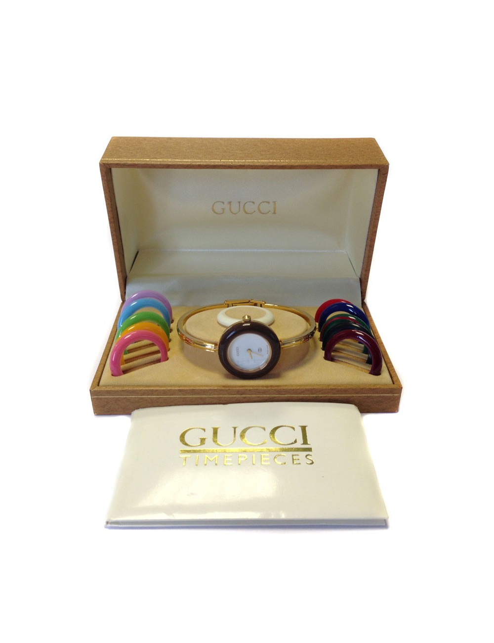 Watch GUCCI "timepieces" laminated editable dial gold bracelet