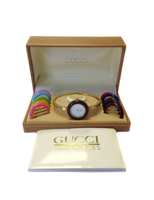 Watch GUCCI "timepieces" laminated editable dial gold bracelet