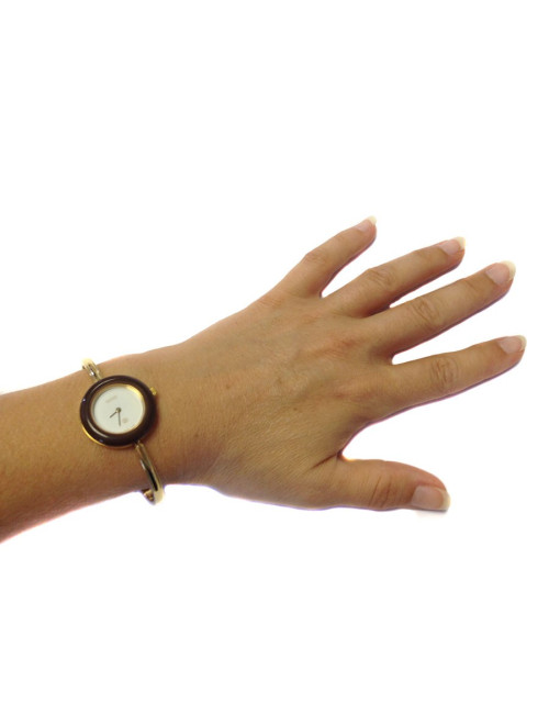 montre GUCCI "timepieces" bracelet doré cadran modifiable plastifié