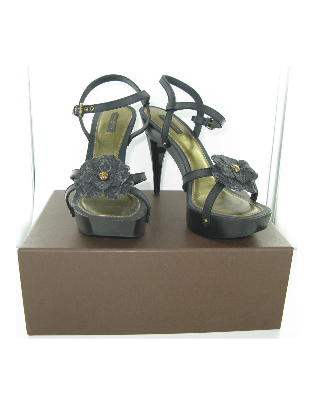 High Sandals LOUIS VUITTON flowers 39.5 t
