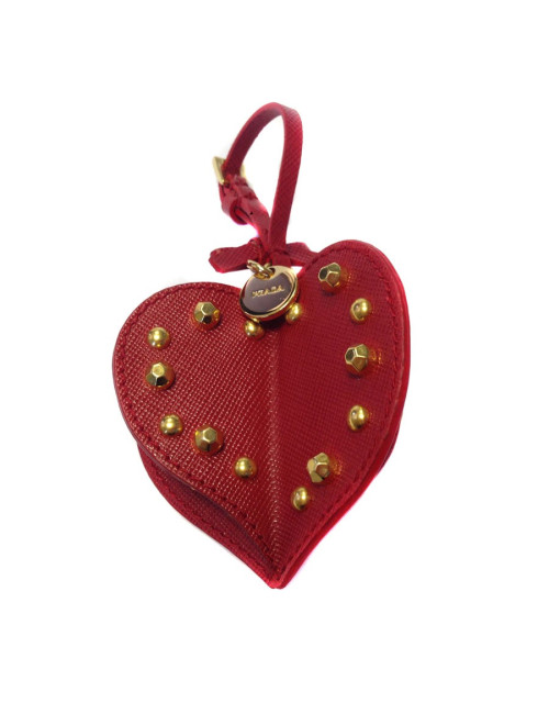 Bijou de sac PRADA "Christmas Trick" en cuir rouge