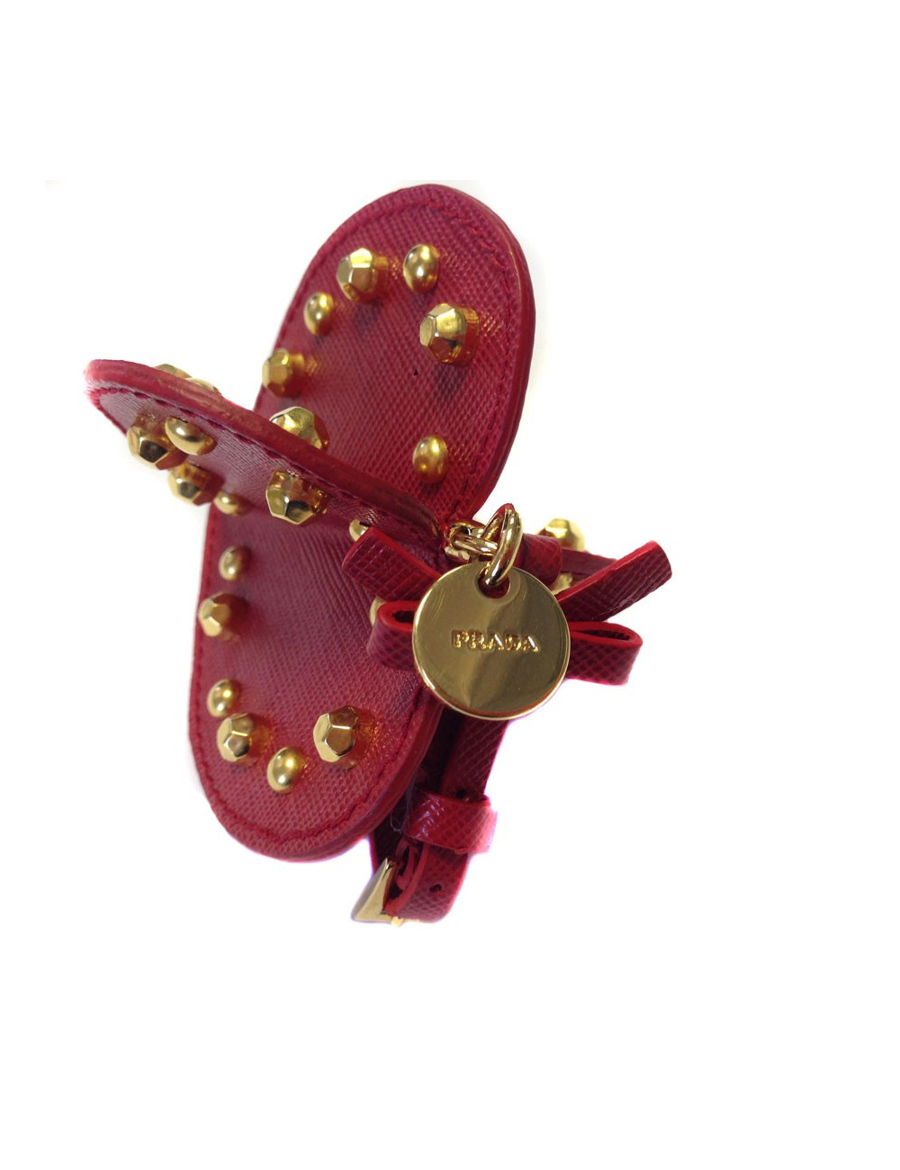 Bijou de sac PRADA "Christmas Trick" en cuir rouge
