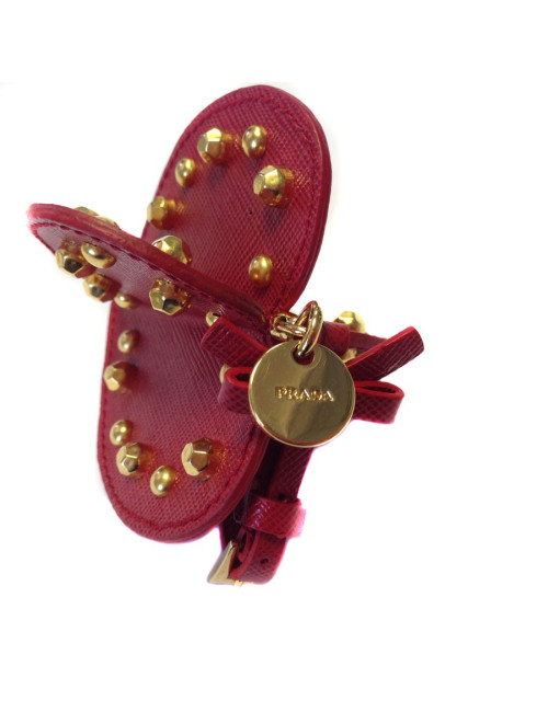 Bijou de sac PRADA "Christmas Trick" en cuir rouge