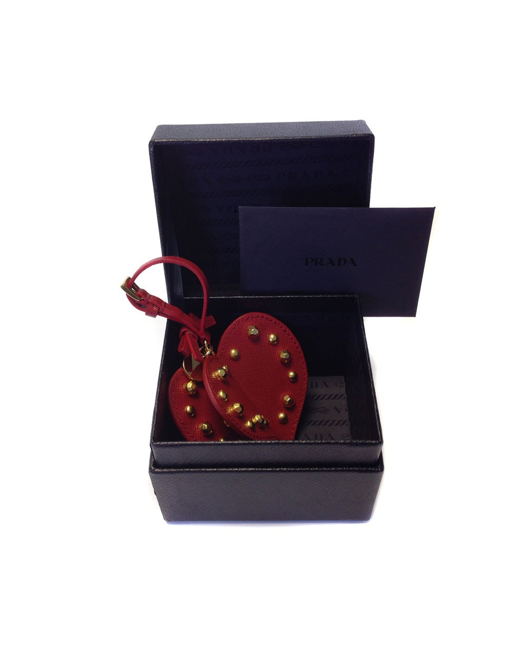 Bijou de sac PRADA "Christmas Trick" en cuir rouge