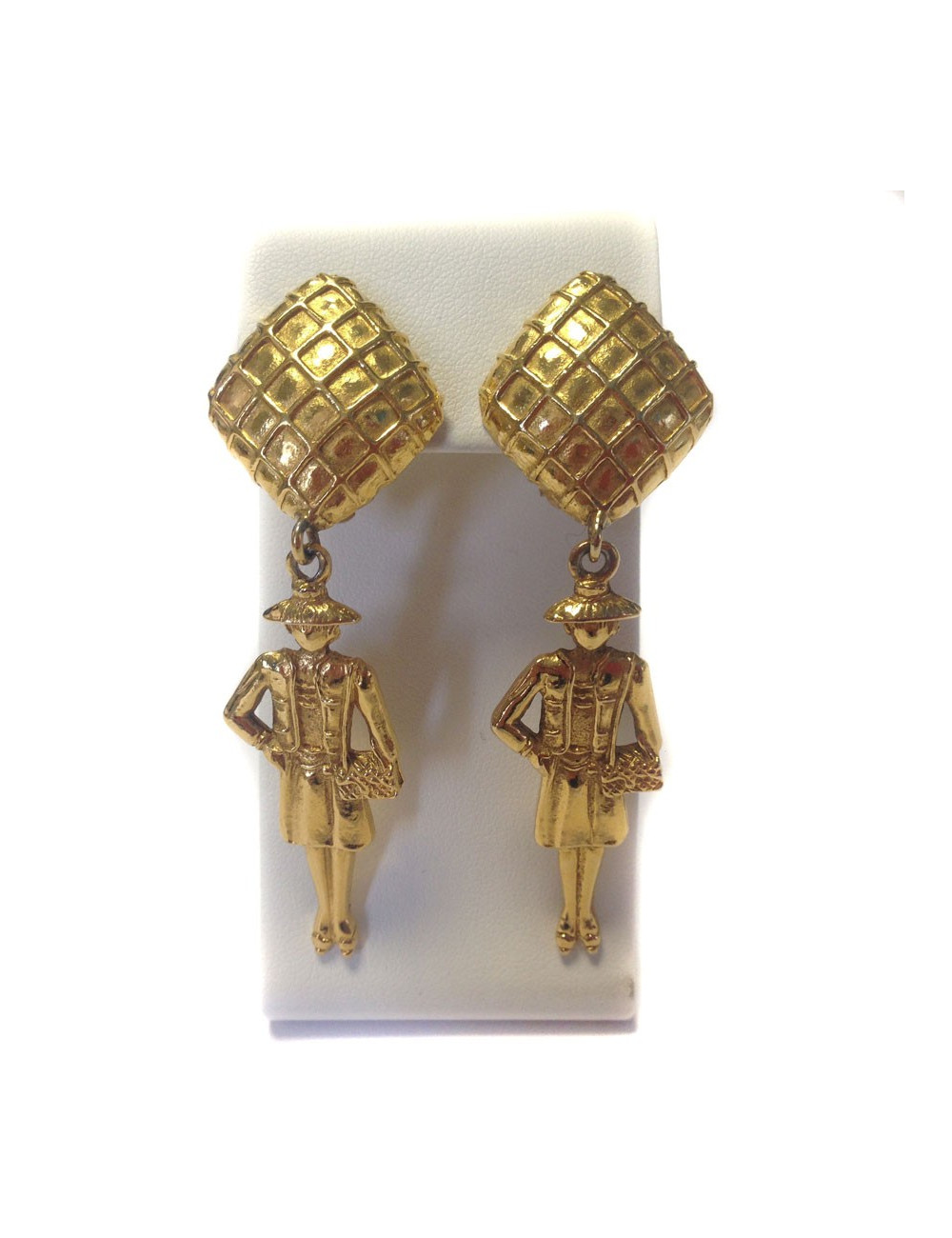 Clips d'oreille pendants CHANEL Couture 