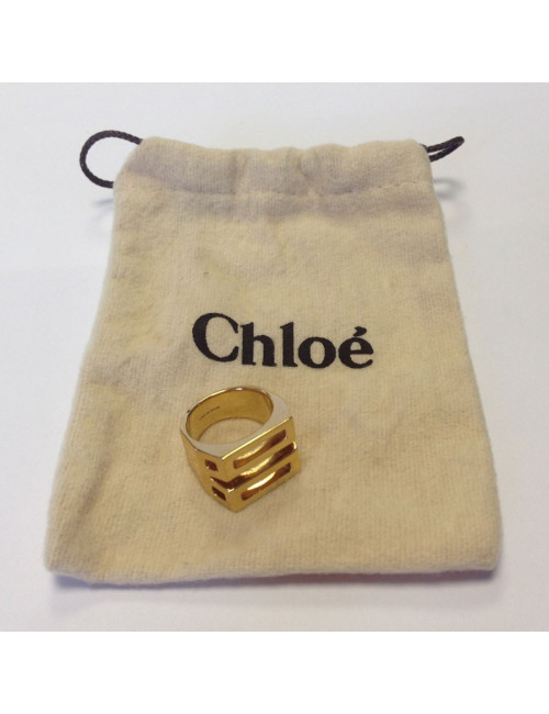 CHLOE ring size 56.5 Golden brass