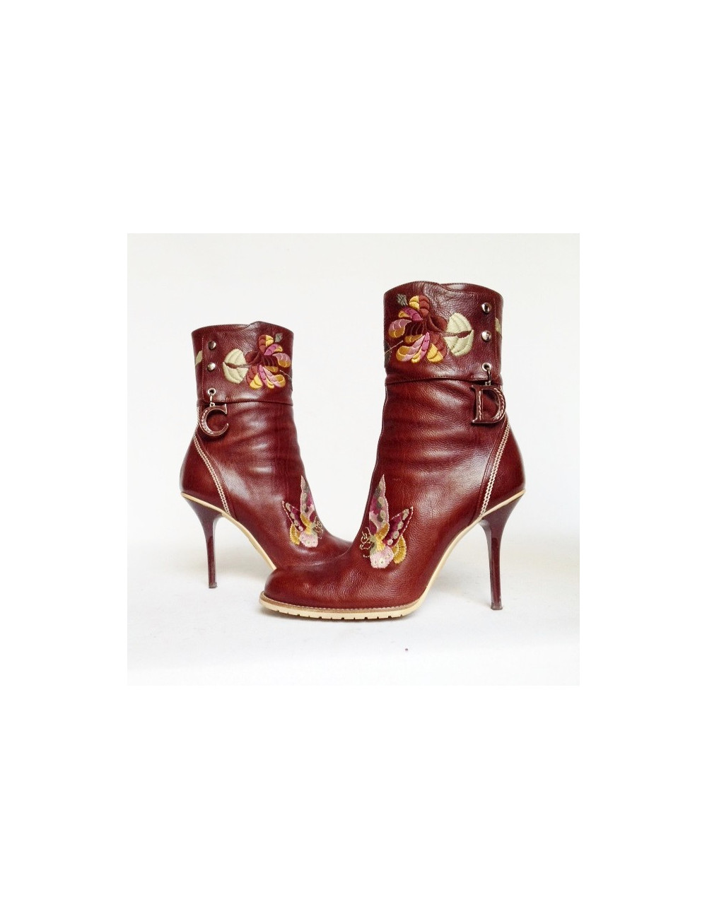 bottes à talons aiguilles DIOR t 38.5 en cuir 