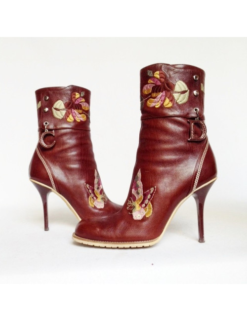 Bottes à talons aiguilles DIOR t 38.5 en cuir 