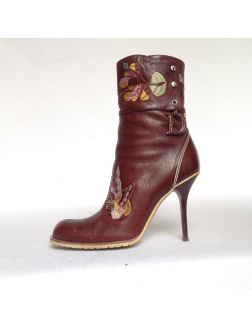 Bottes à talons aiguilles DIOR t 38.5 en cuir 