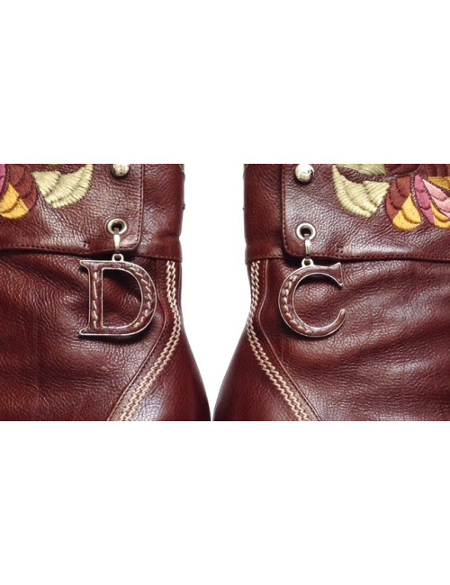 Bottes à talons aiguilles DIOR t 38.5 en cuir 