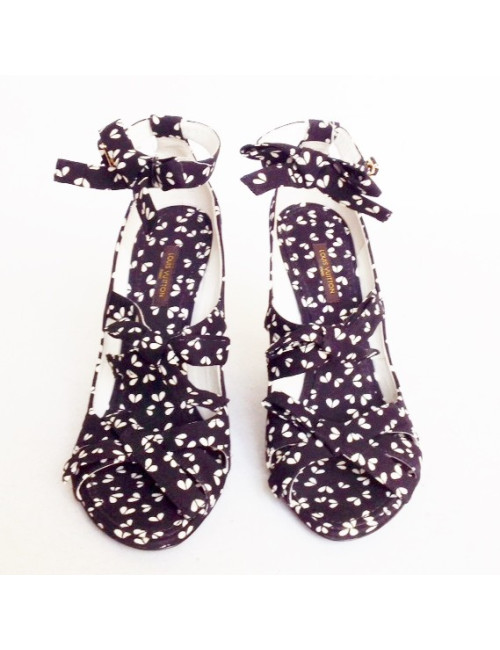 Escarpins compensés LOUIS VUITTON T. 39 en toile imprimée intérieur cuir