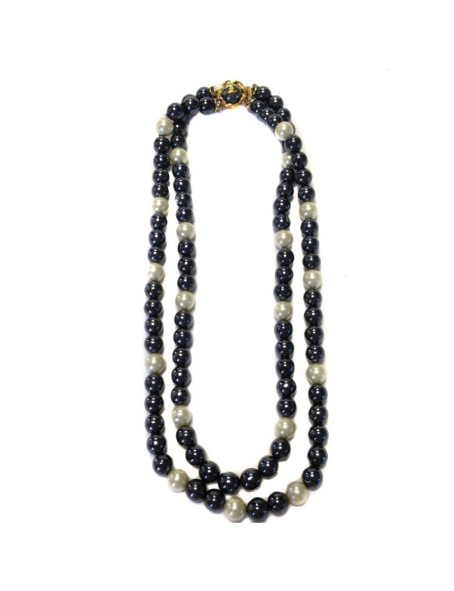 Collier Couture CHANEL double rangs perles 