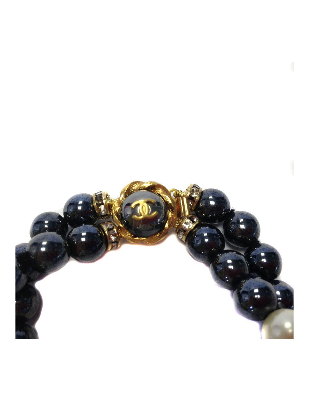 Collier Couture CHANEL double rangs perles 