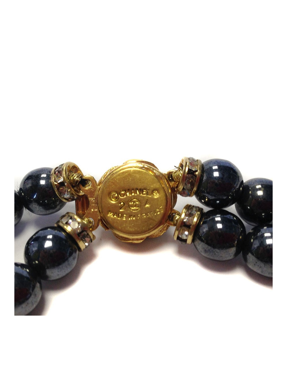 Collier Couture CHANEL double rangs perles 