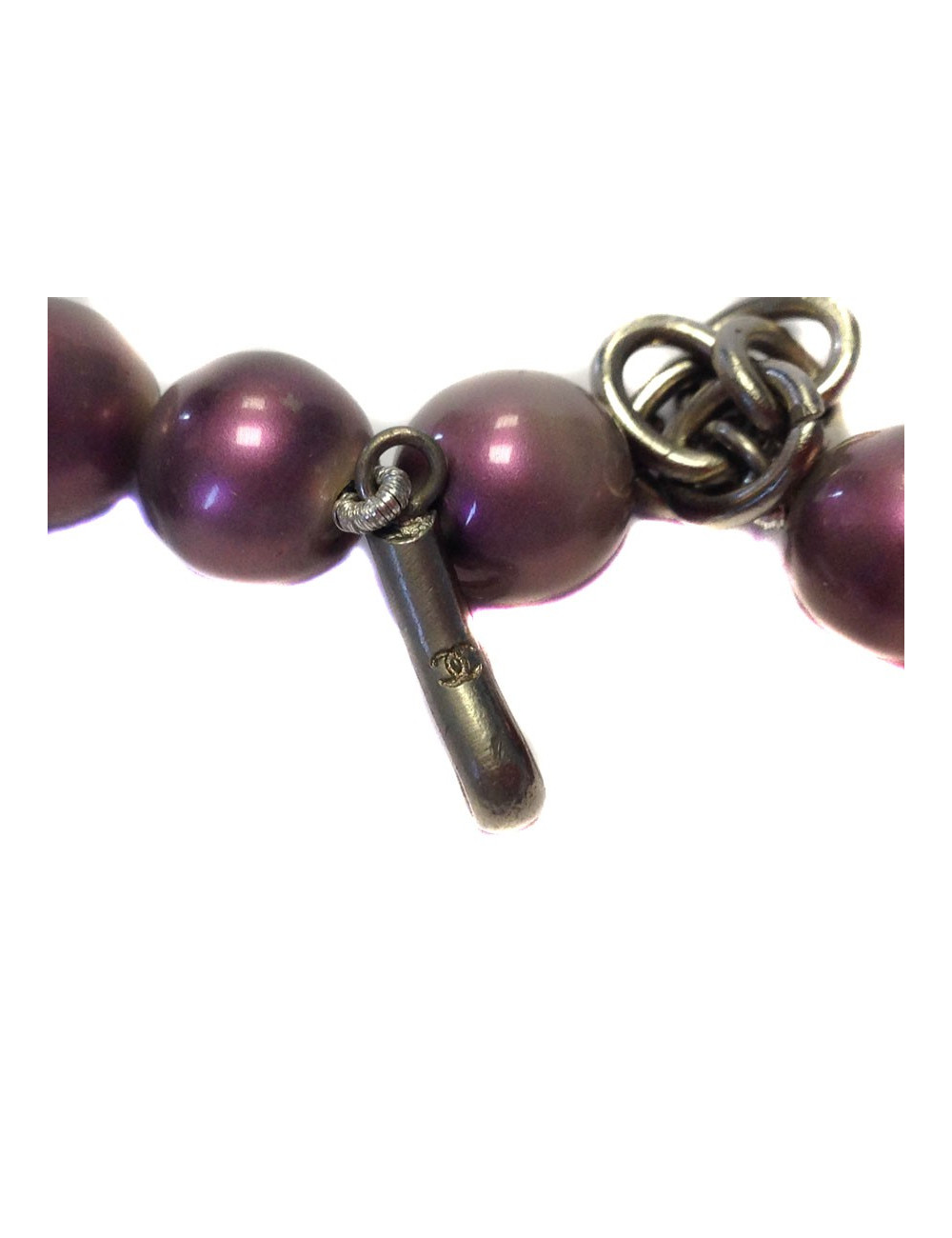Collier CHANEL Vintage perles nacrées violette