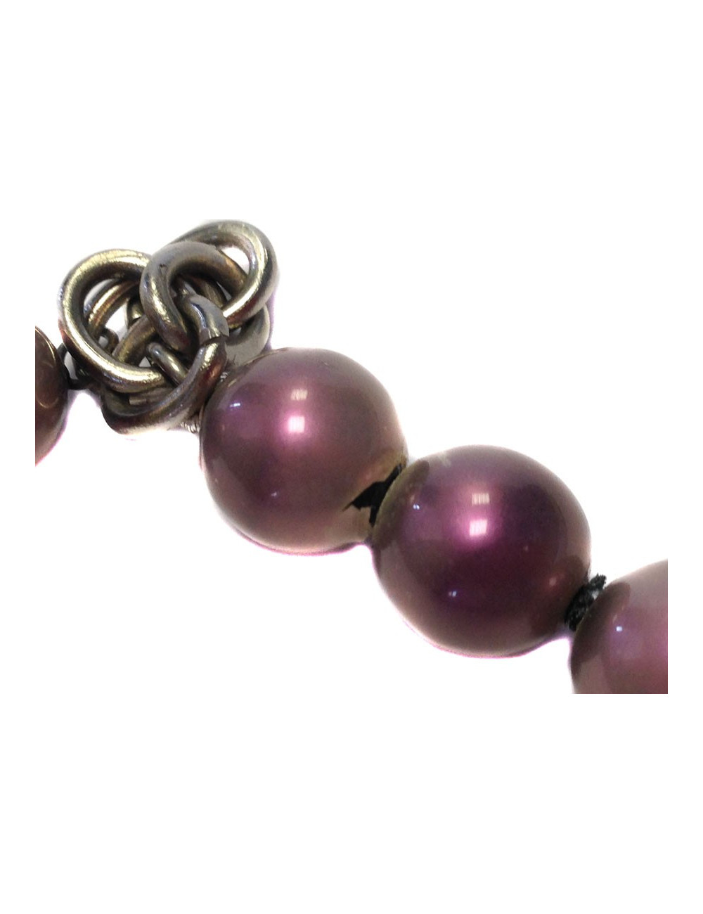 Collier CHANEL Vintage perles nacrées violette