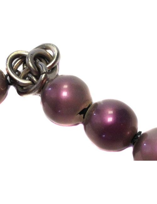 Collier CHANEL Vintage perles nacrées violette