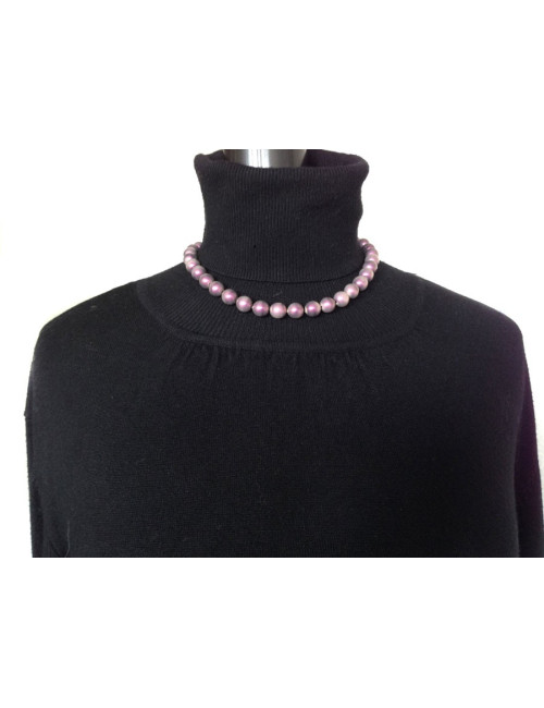 Collier CHANEL Vintage perles nacrées violette