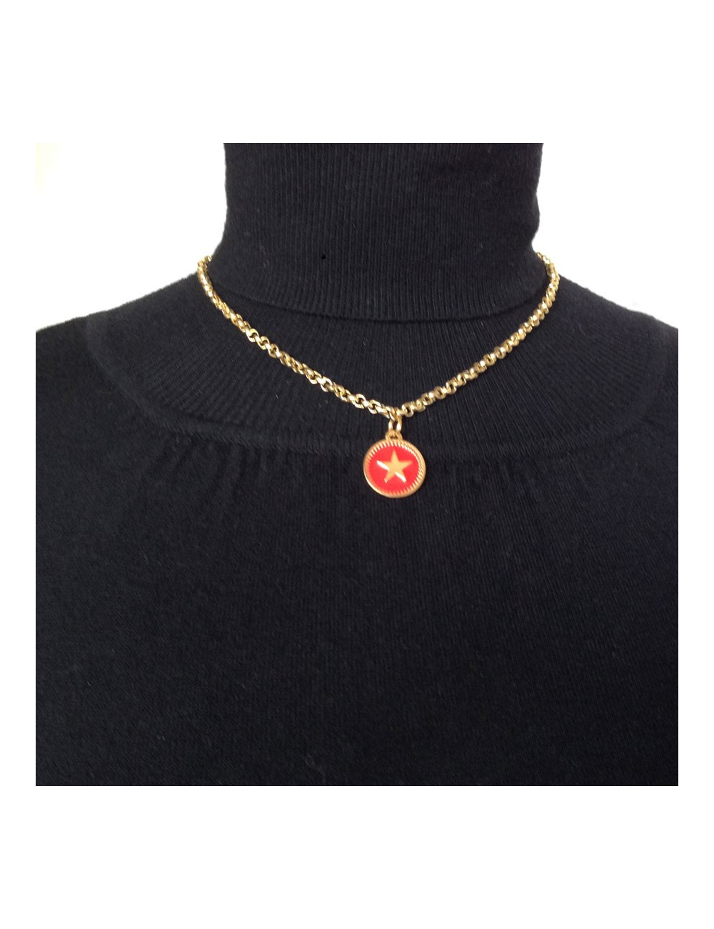 Necklace Chanel Golden mesh and medallion pattern chain star