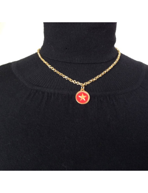 Necklace Chanel Golden mesh and medallion pattern chain star