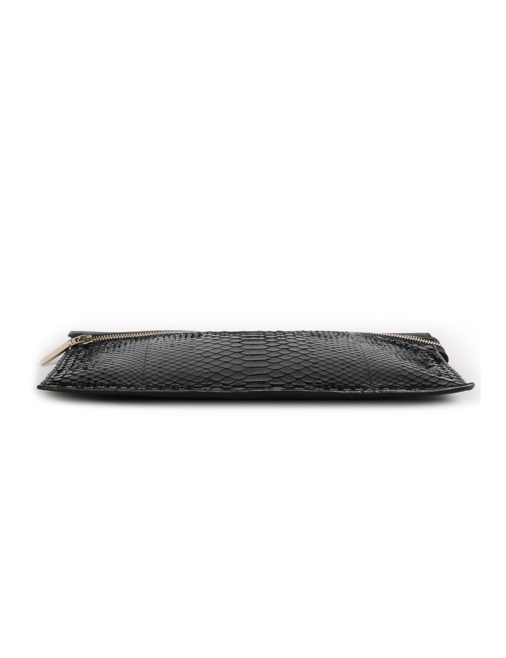 Pochette  VICTORIA BECKHAM en cuir de buffle et python noir GM